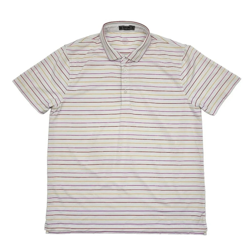 G/Fore G4 Golf Shirt Collared Polo Pencil Stripe Men's Size XL